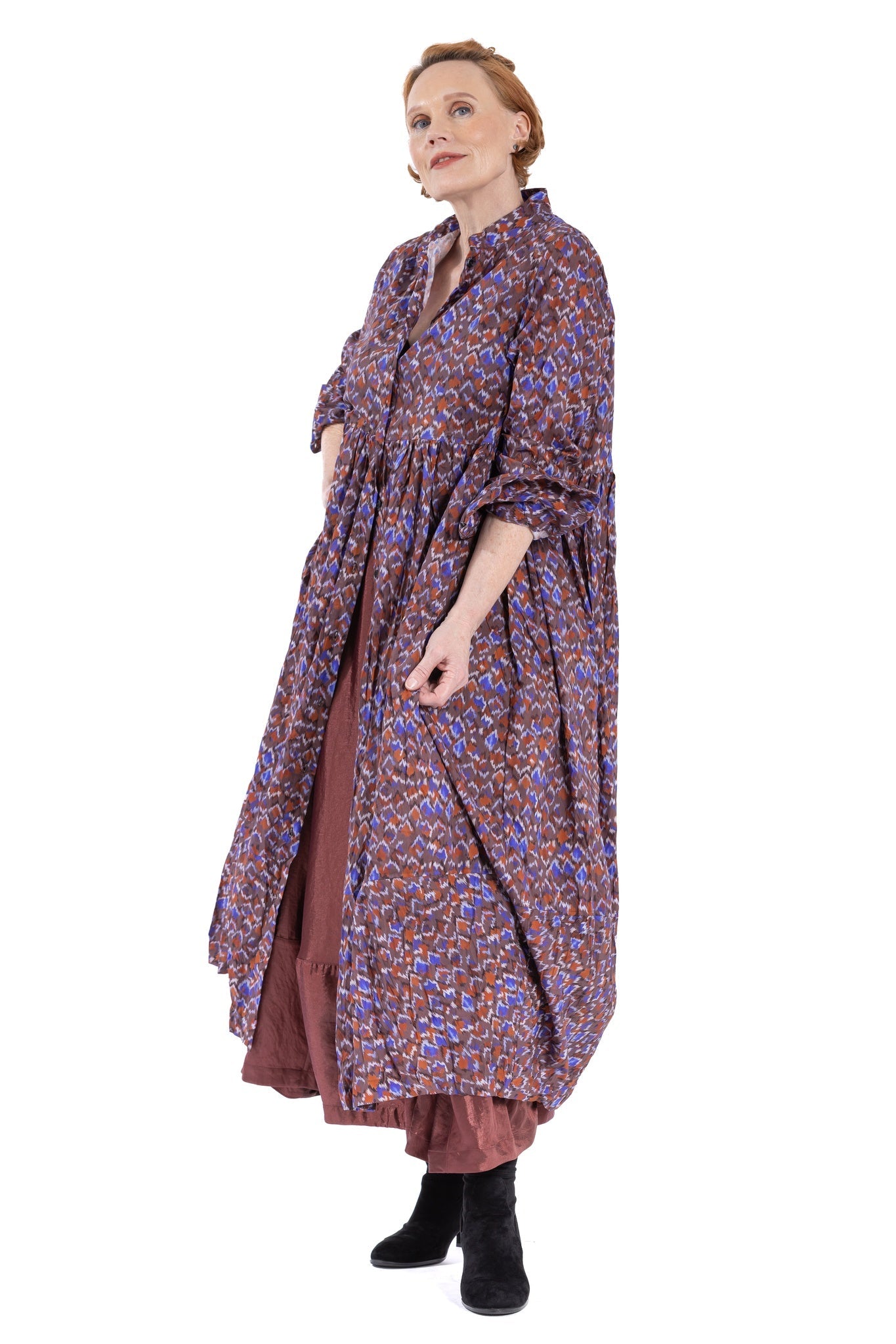 GEOMOSAIC GATHER DRESS GM