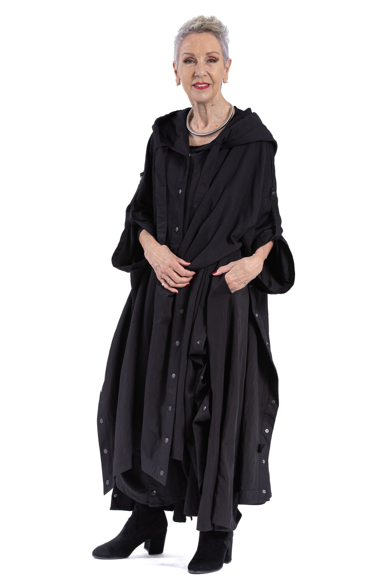 PRESS STUD COAT NV
