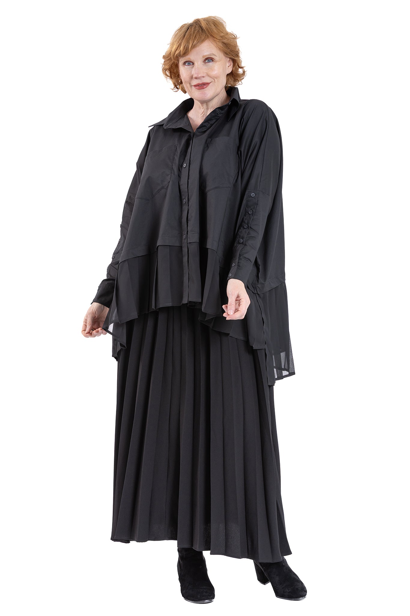 PLEAT BLOCK SHIRT NC
