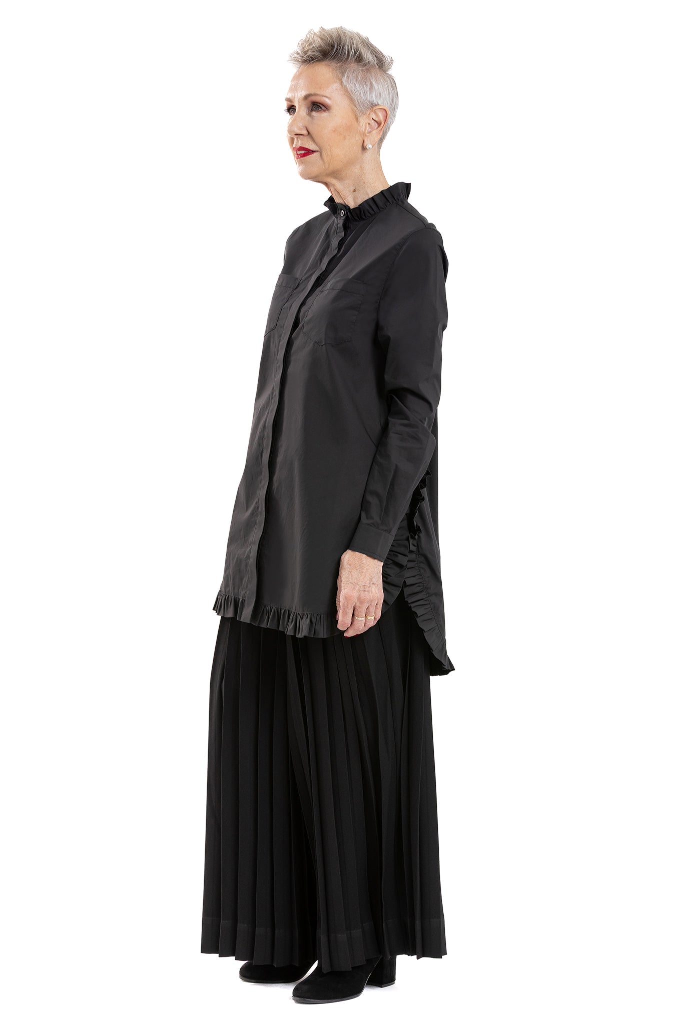 RUFFLE SPLICE SHIRT PC