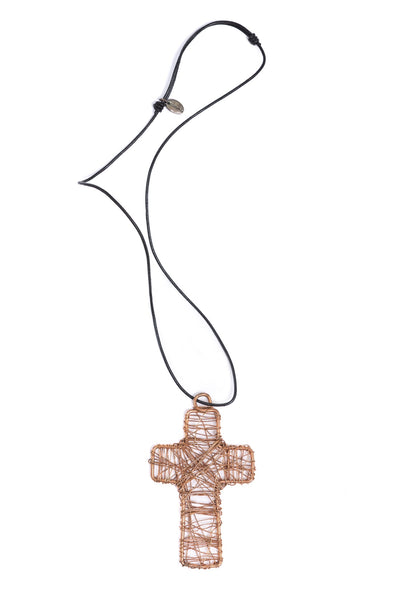 WIRE CROSS NECKLACE