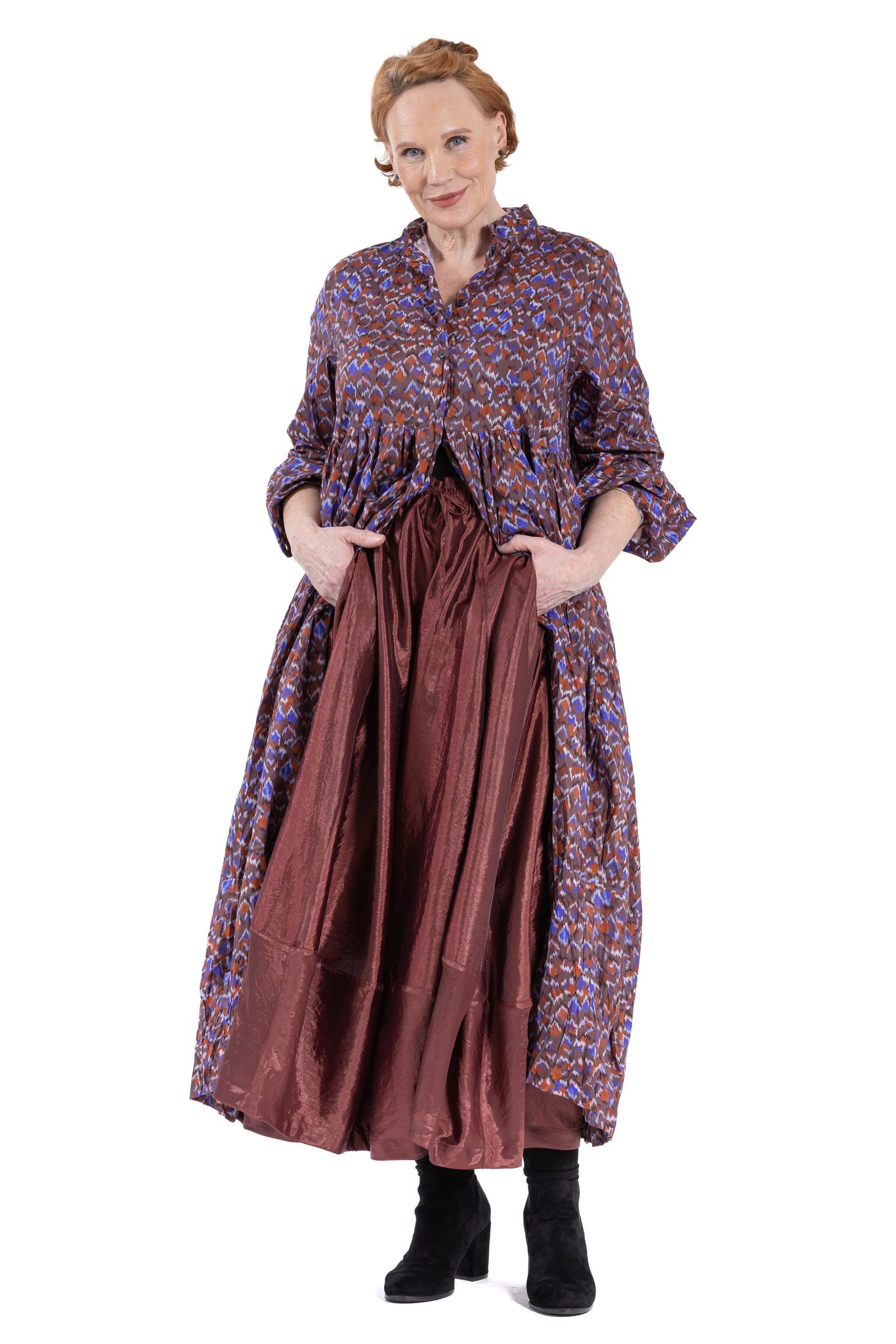 GEOMOSAIC GATHER DRESS GM