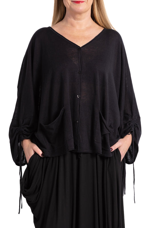DRAWSTRING CARDIGAN SL
