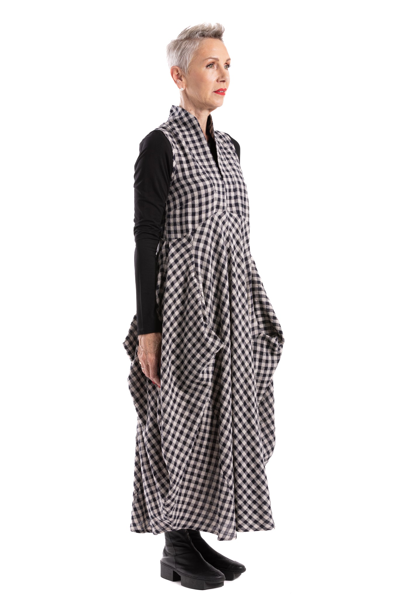 EMIKO HIGH COLLAR DRESS JG