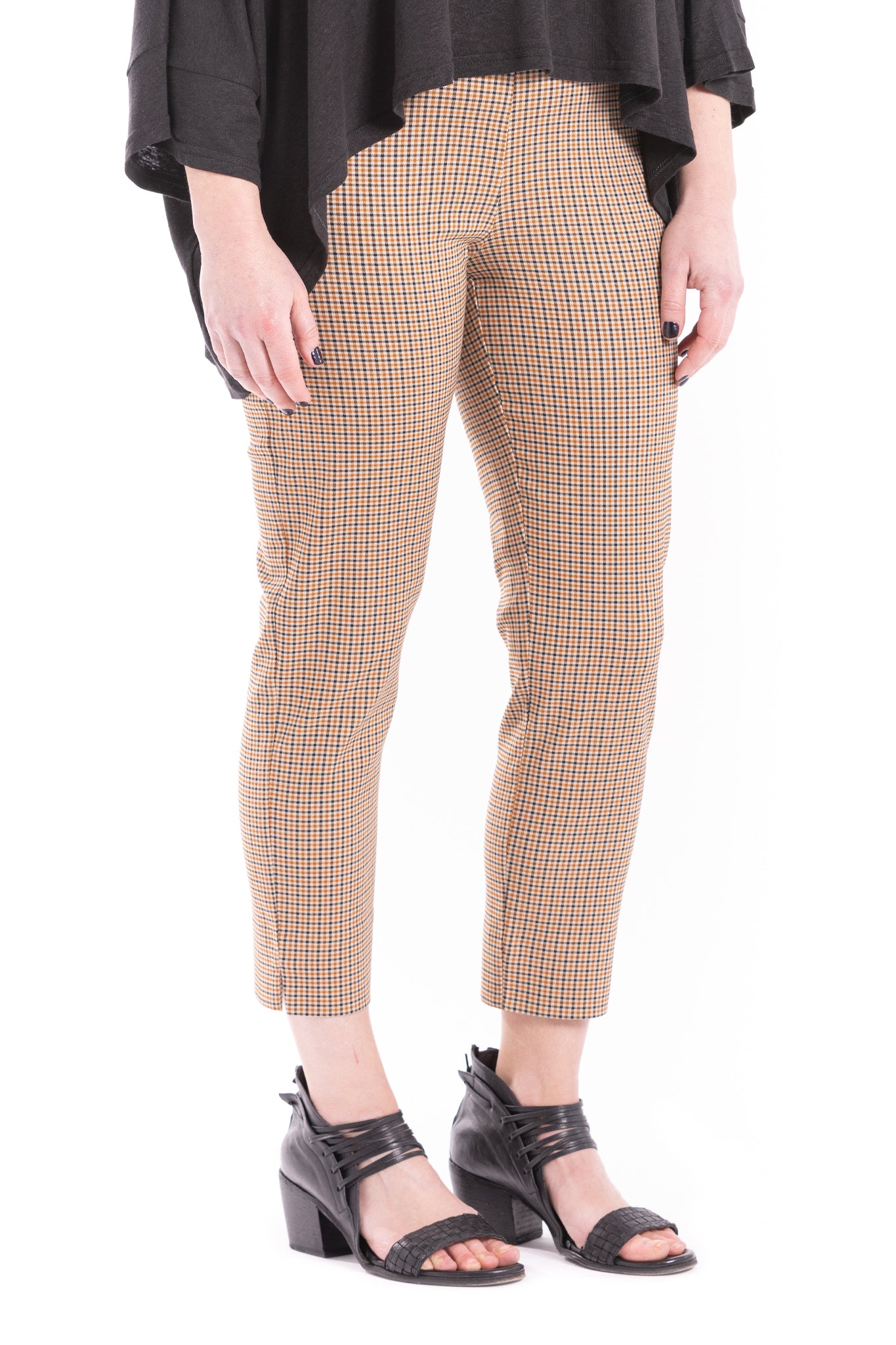 TOFFEE CHECK CROP PANT TC